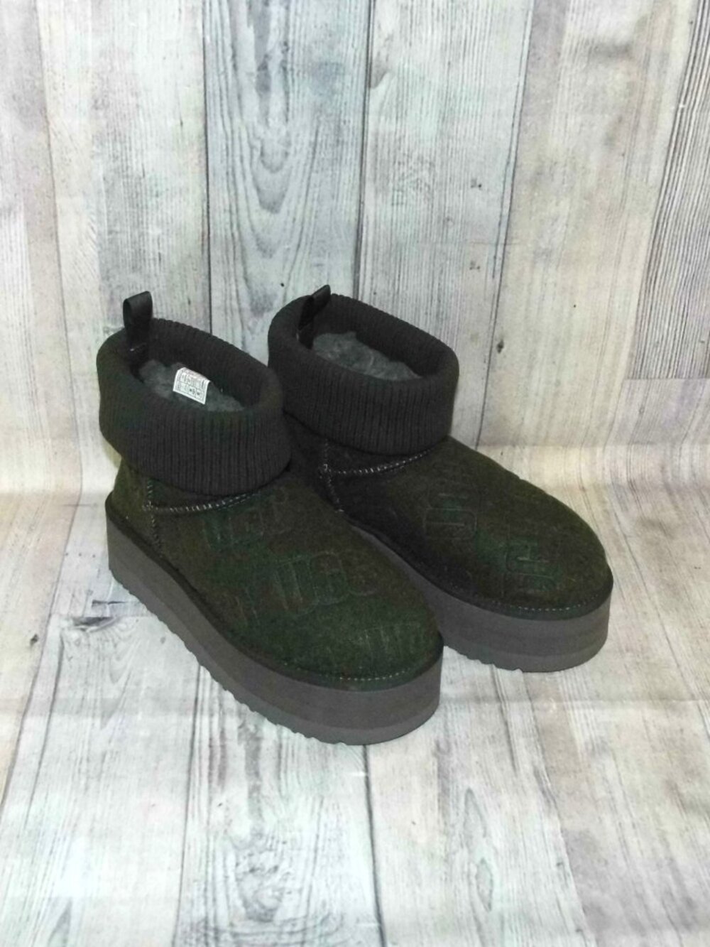 UGG Classic Mini Platform Felted Forest Night Boots Womens Size 8